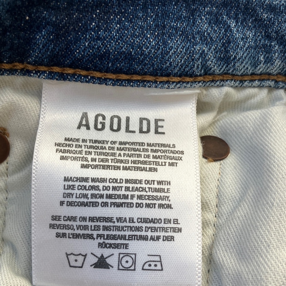 AGOLDE 90'S Pinch Waist High Rise Straight Jeans Women’s Size 25 - Picture 7 of 8